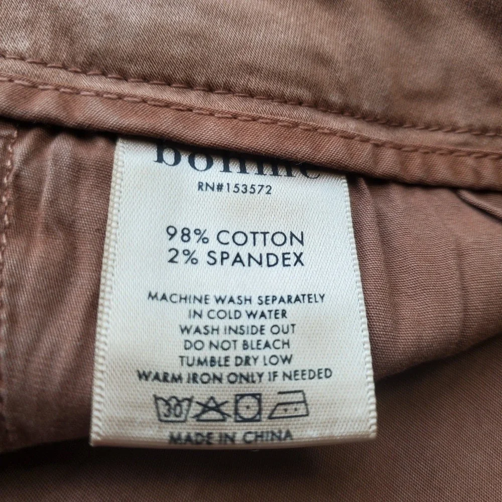 Bohme NWT Mauve Rose Cotton Chino Bermuda Shorts Size 30 Women's Terracotta